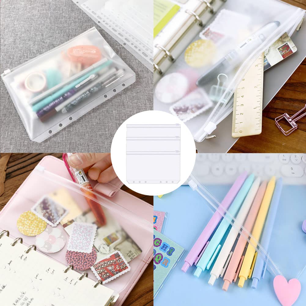 Pochette A6 6 Trous, Pochette Classeur 6 Trous, Lot De 10