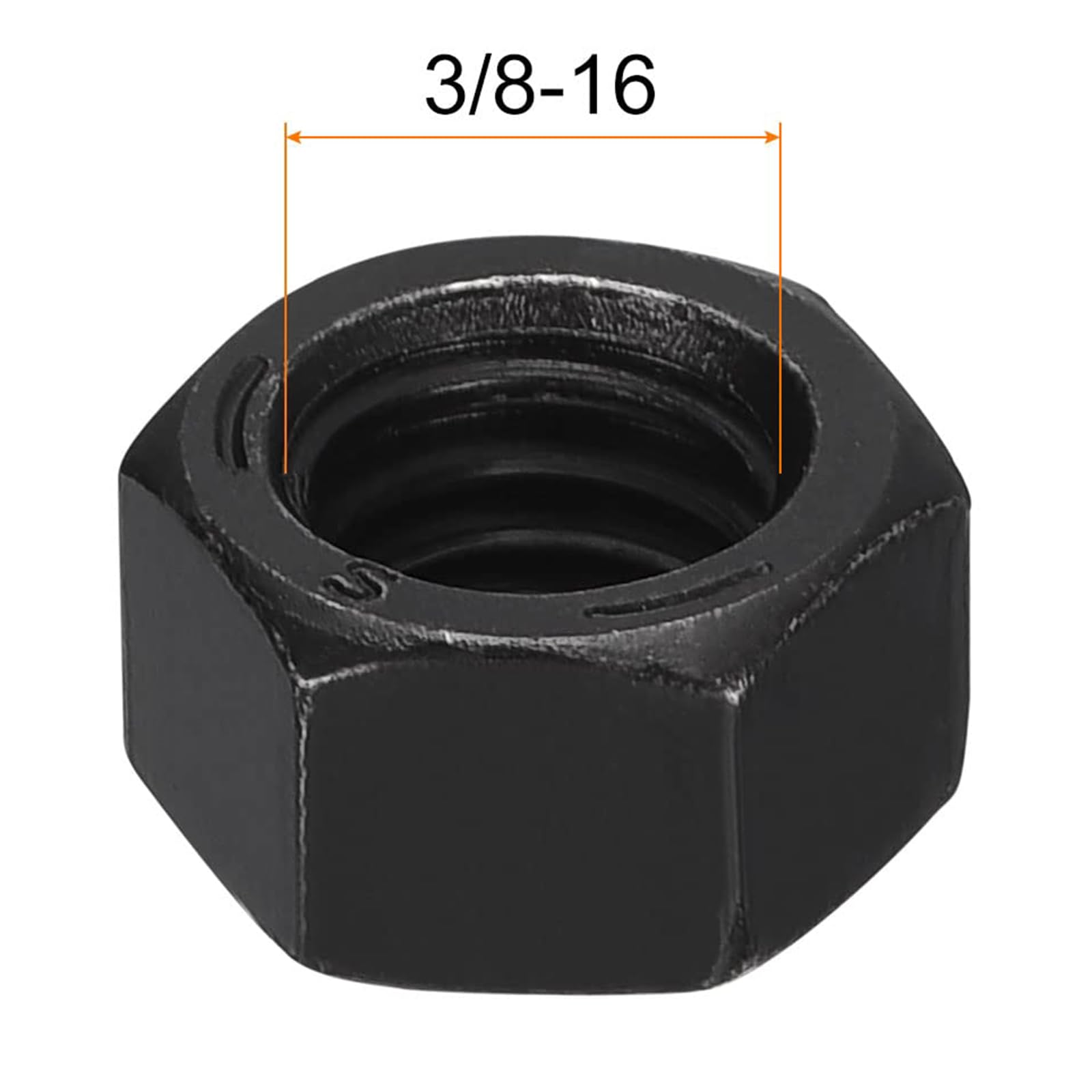 TA-VIGOR 10Pcs Hex Nuts, 3/8"-16 UNC Self Locking Nuts, Carbon Steel Grade 8.8 Oxide Hexagon Nutstones for Lock Washers Bolts - Image 2