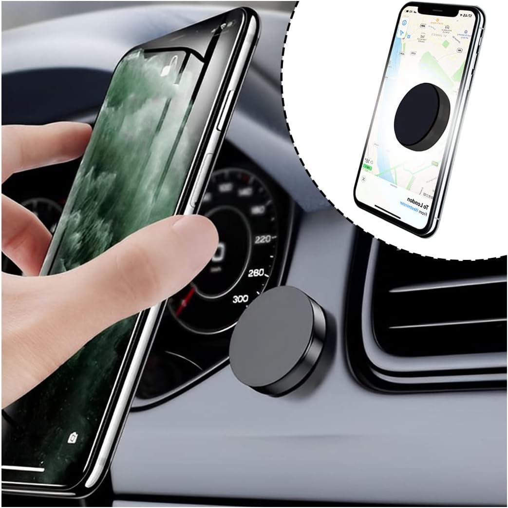 AICELMagnetic Sticky Car Phone Mount, Strong Magnet Cell Phone Holder for Dashboard, Adhesive Stick on Table Wall Mount, Auto Interior Accessories Universal for iPhone, Samsung, Smartphones