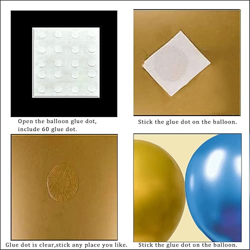 Miniatura 7 de Juego de decoración de fiesta de cumpleaños azul dorado y plateado, pancarta de feliz cumpleaños, globos, cortina de flecos metálicos, corona