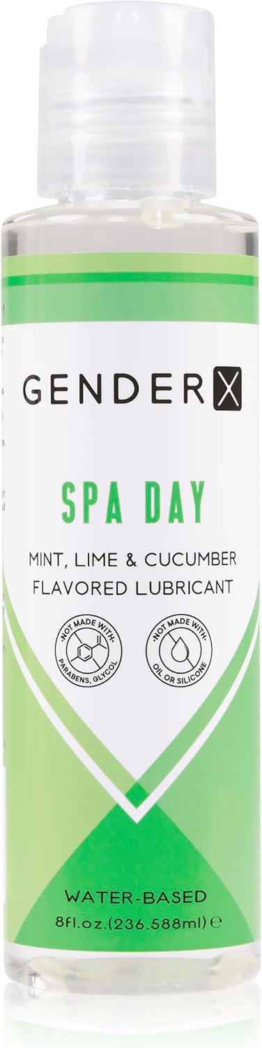 Water-Based Personal Lubricant, Mint, Lime & Cucumber Flavored Lube for Men & Women, Sugar Free, Non-Staining, 8 fl oz