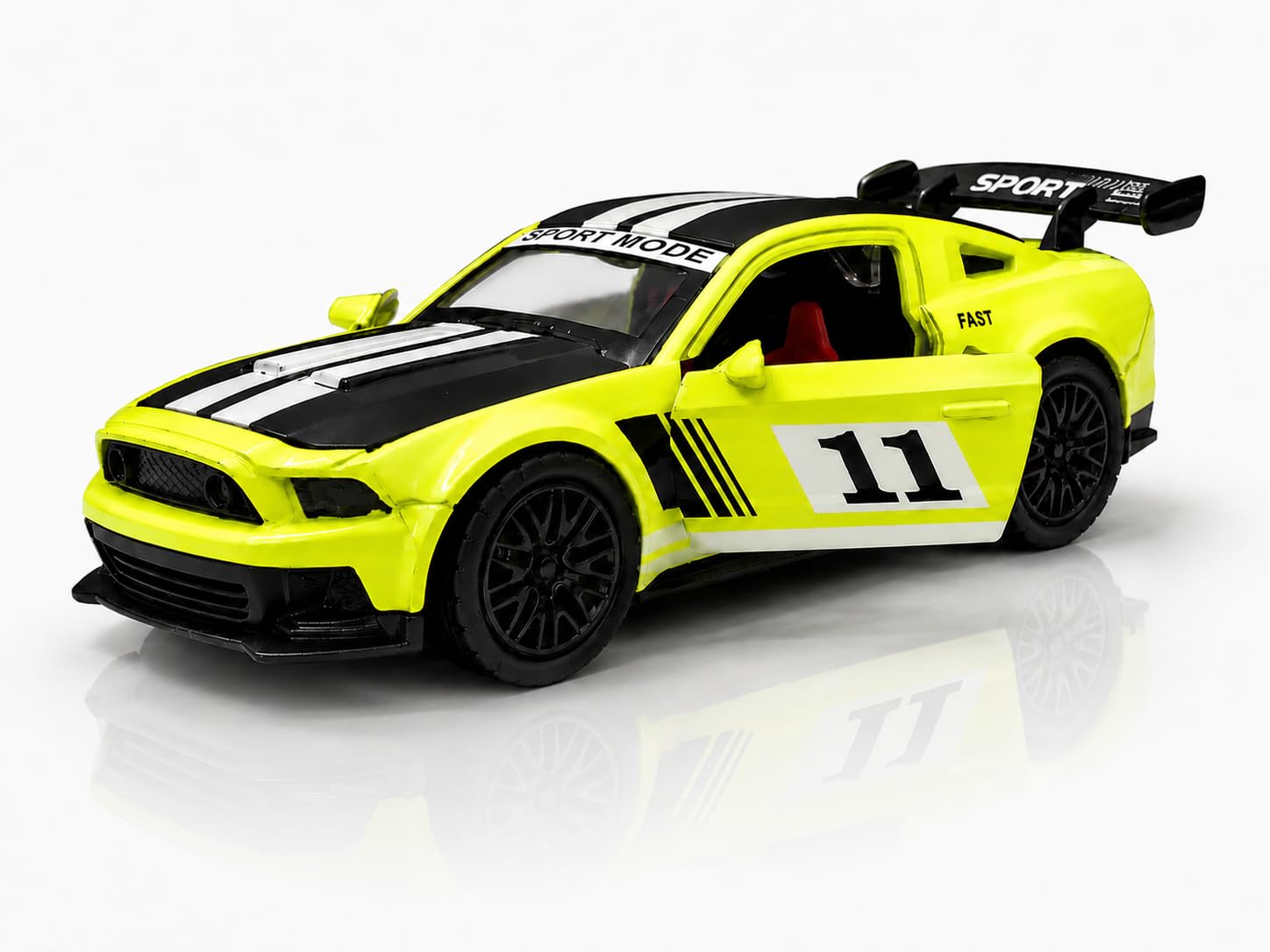 Ford Mustang GT Die Cast Toy Car 1:36 Scale Pull Back Sports Car Model for Kids Boys | Alloy Metal Miniature Vehicle with Openable Doors & Rubber Tires | Collectible Racing Car Toy Gift-image-29