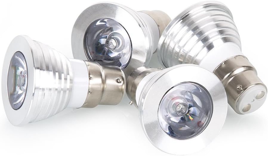 B22 LED Lights Bulbs, URPIRE 4W Floodlight Bulb 16 Colours Changing Lights with 24 Keys Remote Control for Home Decoration, Bar, Landscape, Bedroom, Living Room, Track Lighting (4 Pack)