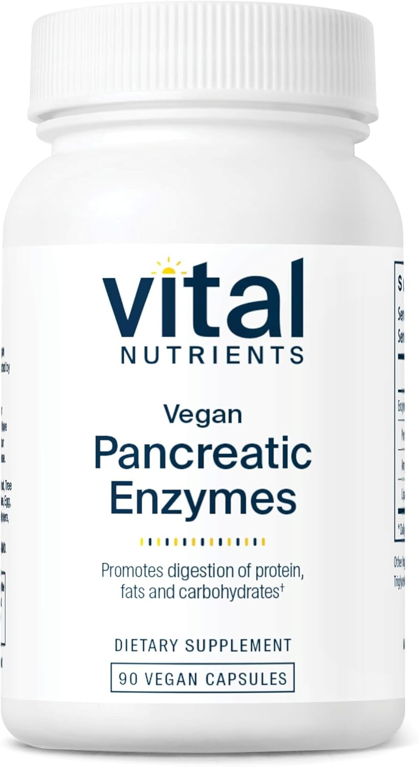 Vital Nutrients Vegan Pancreatic Enzymes – for Women & Men – Enzymes for Digestion Support Gut Health – Relief from Gas & Bloating – Gluten, Dairy, Soy Free – 90 Capsules