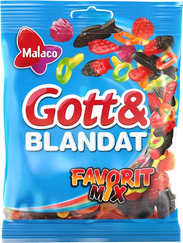 Gott & Blandat Favorit Mix - Swedish Fruity Licorice Gummy Candy Bag 140g