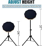 GLEAM Drum Practice Pad with Iron Drum Stand Set, 12-Inch Silent Practice Pad Kit with Drum Sticks, Drumstick Holder, Suitable for Beginners, Black