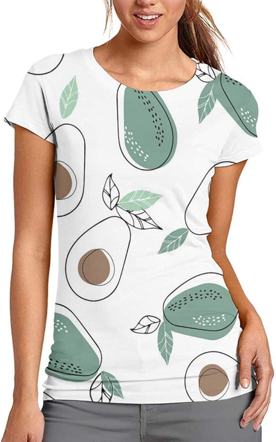 Amazon Co Jp ティーシャツ アボカド柄 夏服 レディース 半袖tシャツ インナーシャツ 丸首 ロンt おしゃれ ファッション トップス ロングtシャツ プリント カジュアル カットソー S 2xl 上着 スポーツウェア 可愛い ファッション