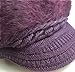 HINDAWI Winter Hat Warm Knit Snow Ski Outdoor Crochet Womens Hats Skull Cap with Visor Fuchsia
