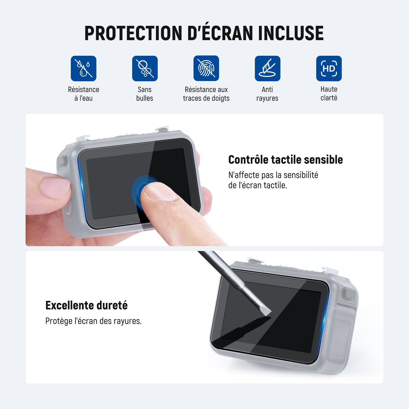 NEEWER Kit filtres ND Compatible avec DJI Osmo Nano(ND8/16/32/CPL),Filtre à densité Neutre à Visser, Accessoires en Verre Optique Multicouche avec Protection d'écran,4 Packs
