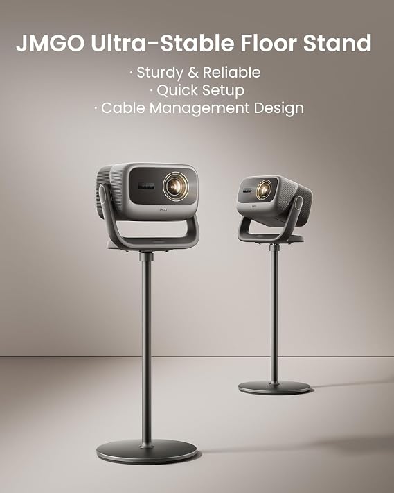 JmGO Floor Stand for N3 Ultimate, Sturdy & Adjustable Height, 360 Rotation, Easy Installation.