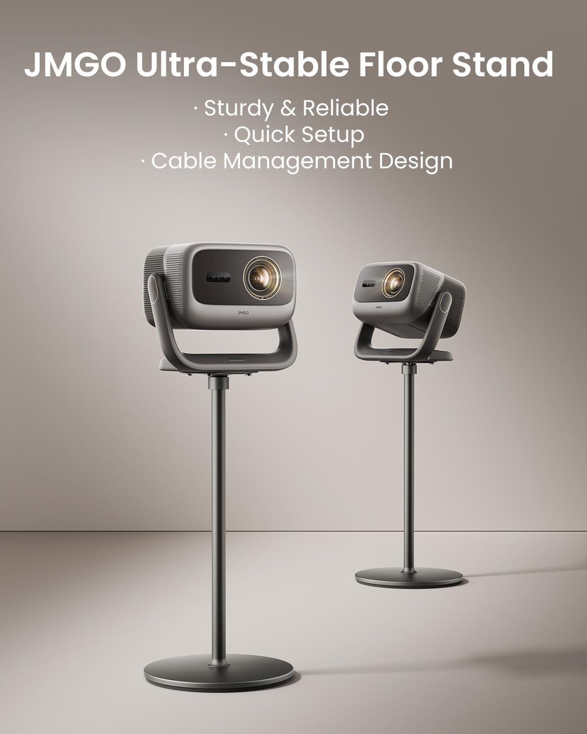 JMGO N3 Ultimate Support de Sol Original pour Projecteur, X-Gimbal avec Gestion des Câbles, Rotation à 360°, Structure Métallique Robuste, Base Antidérapante