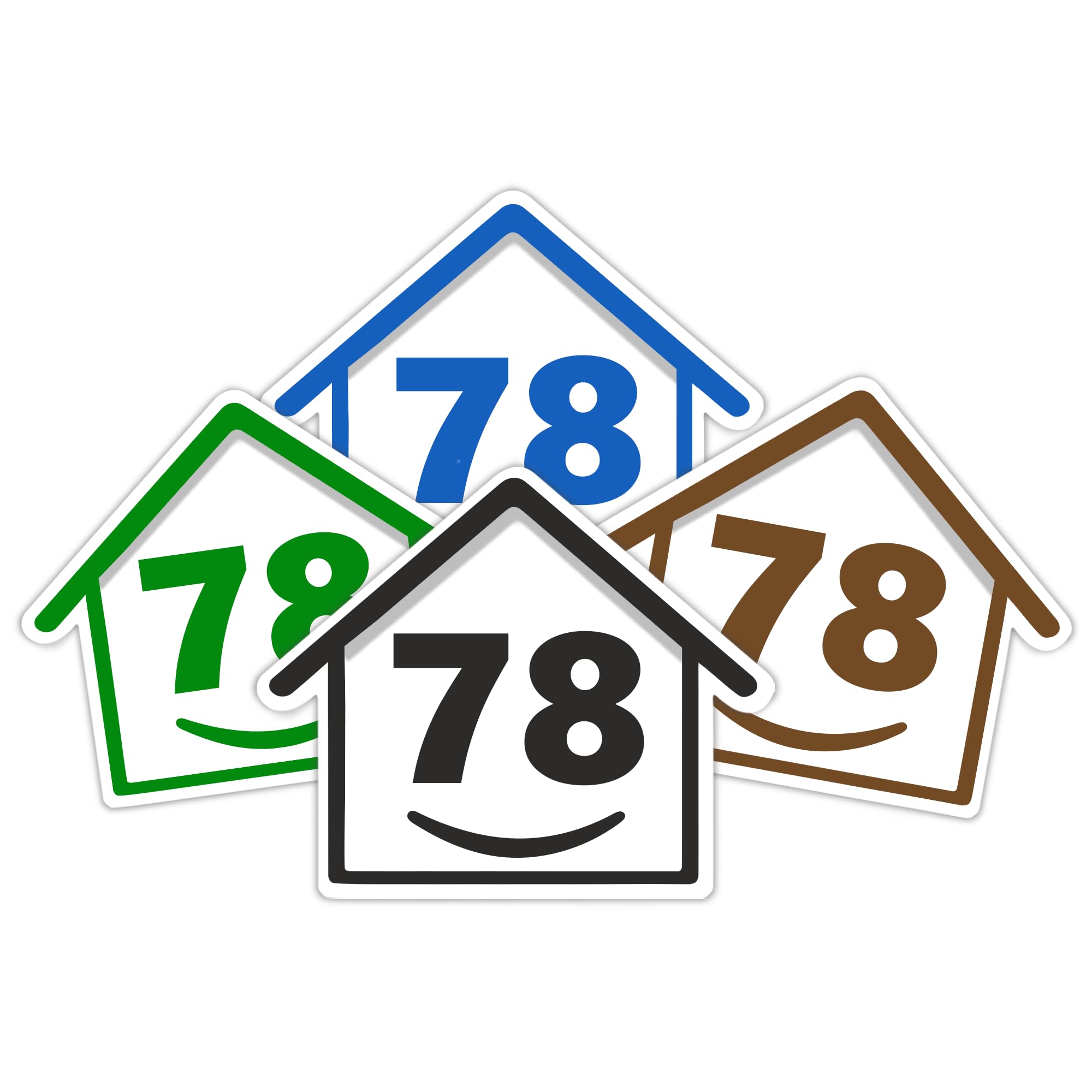4 x Bin Numbers for Wheelie Bins, 1-99, 15cm ‘Happy House’ Colour Design Dustbin Stickers, Easy Application Stick On Number Stickers - Weatherproof Self Adhesive Vinyl – Blue, Black, Green, Brown (25) — view 84