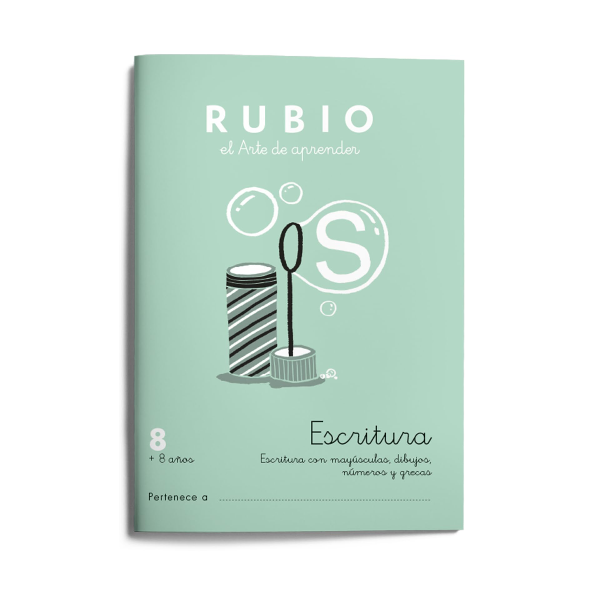 8 Escritura RUBIO | Escritura con mayúsculas, números y dibujos | +8 años