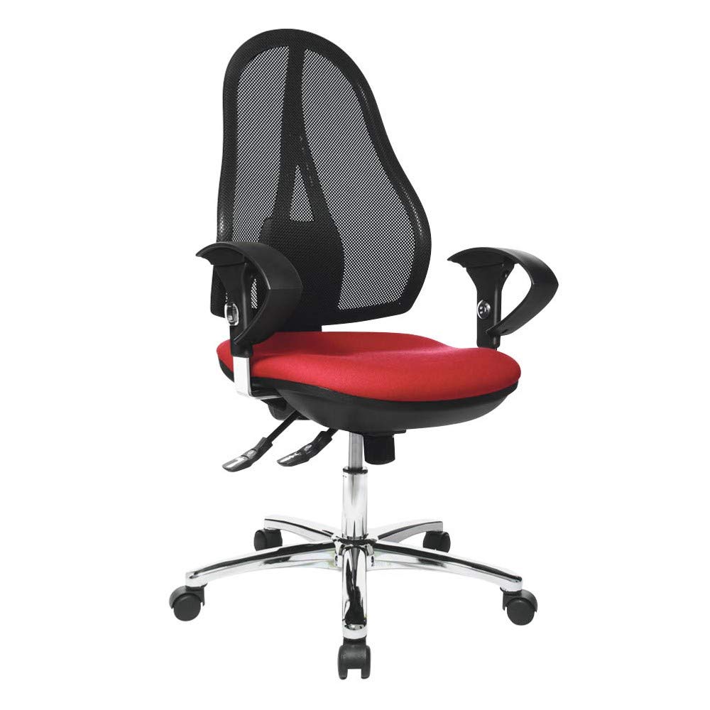 Chaise pivotante Topstar OP290U G21 rouge avec mécanisme synchrone