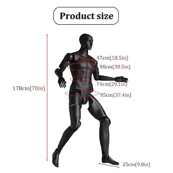 Amazon.co.jp: トルソー メンズ 男性のマネキンの手足は可動式で