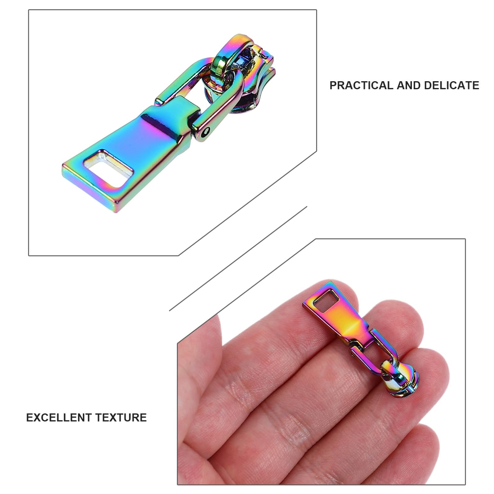 ULDIGI 30piezas Tiradores De Cremallera Metálicos Coloridos Para Ropa y Mochilas Reemplazo De Cabezas De Cremallera Extraíbles Solución Práctica Para Zippers Dañados