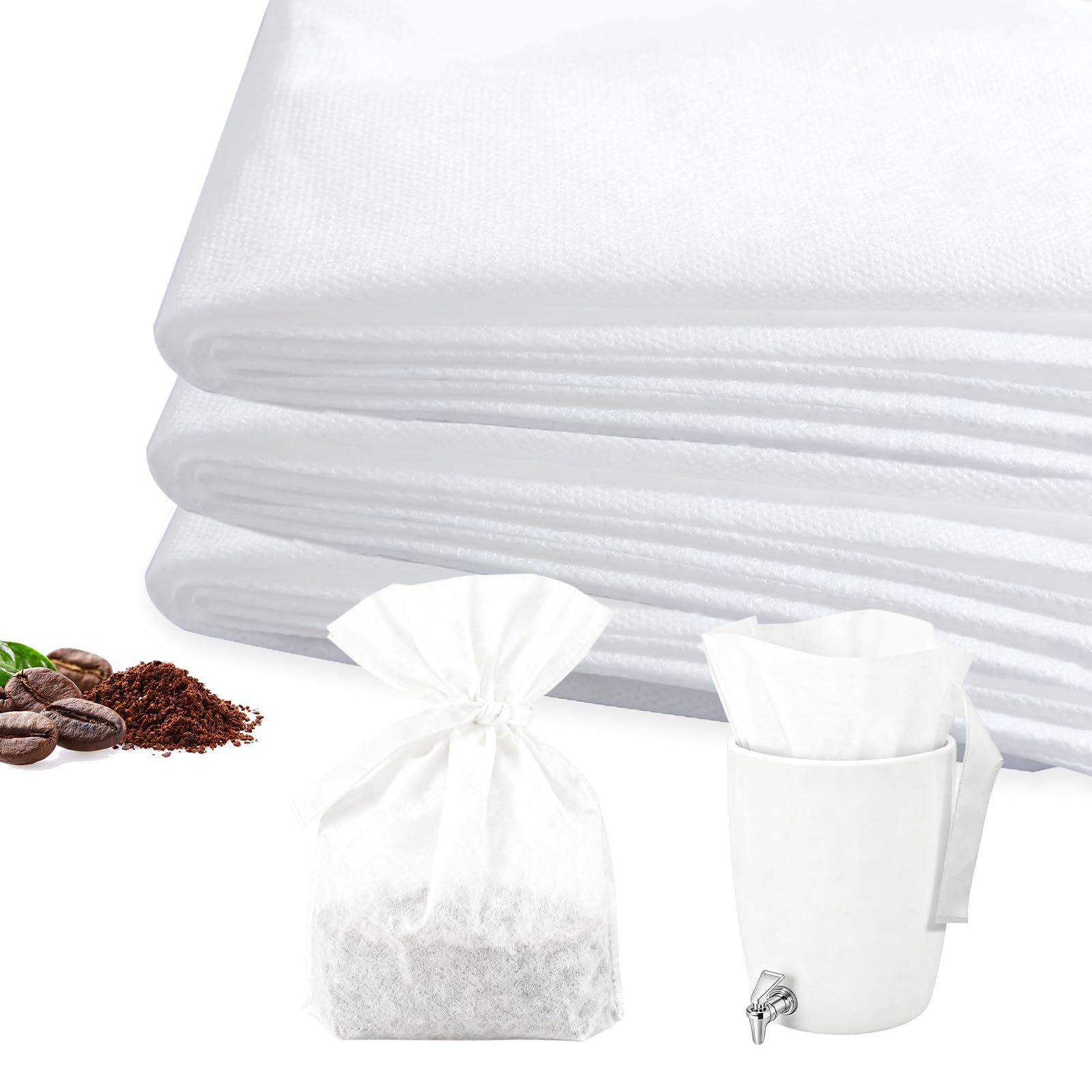 100 Pcs Cold Brew Coffee Filter Bags with Drawstring Compatible with Toddy Cold Brew System - 12" x 14" Disposable Fine Mesh Brewing Bags for Cold Brew Coffee or Iced Tea