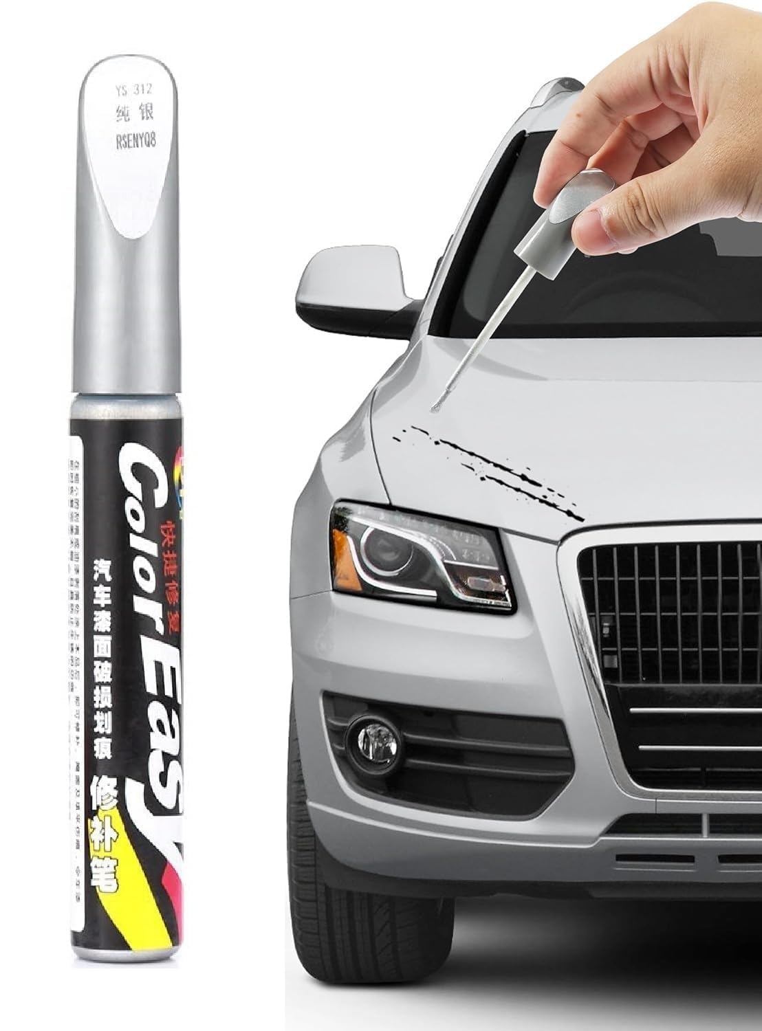 Touch-up Pen for Car Paint Scratch Repair: A Two-in-One Automotive Solution for Deep Chips and Scratches, Universal Colour Paint for Touch-Up (Grey)-image-26