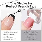 modelones Black French Tip Liner Gel Polish, 15 ML All Black Classic Color Nail Art Paint Swirl with Upgraded Fine Line Brush Soak Off U V DIY Home Salon Professional Manicure Design Gift for Women