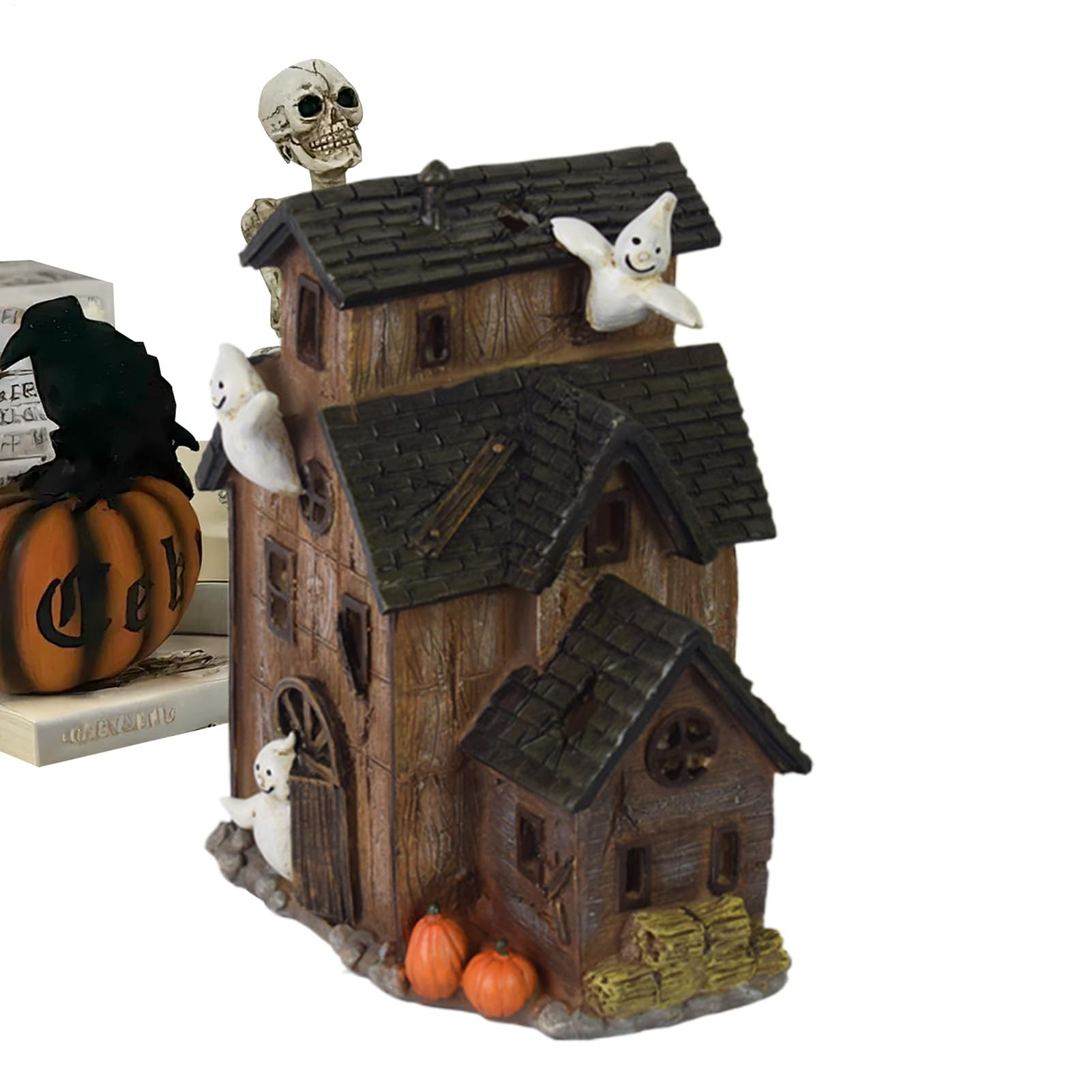 Nawiedzone domy wioski Dekoracje Halloweenowe, Straszne Ozdoby Na Stół | Podświetlany dom z nawiedzonej wioski na imprezy Do Sypialni, Salonu, Kuchni, Biurka, Stołu, Regału,