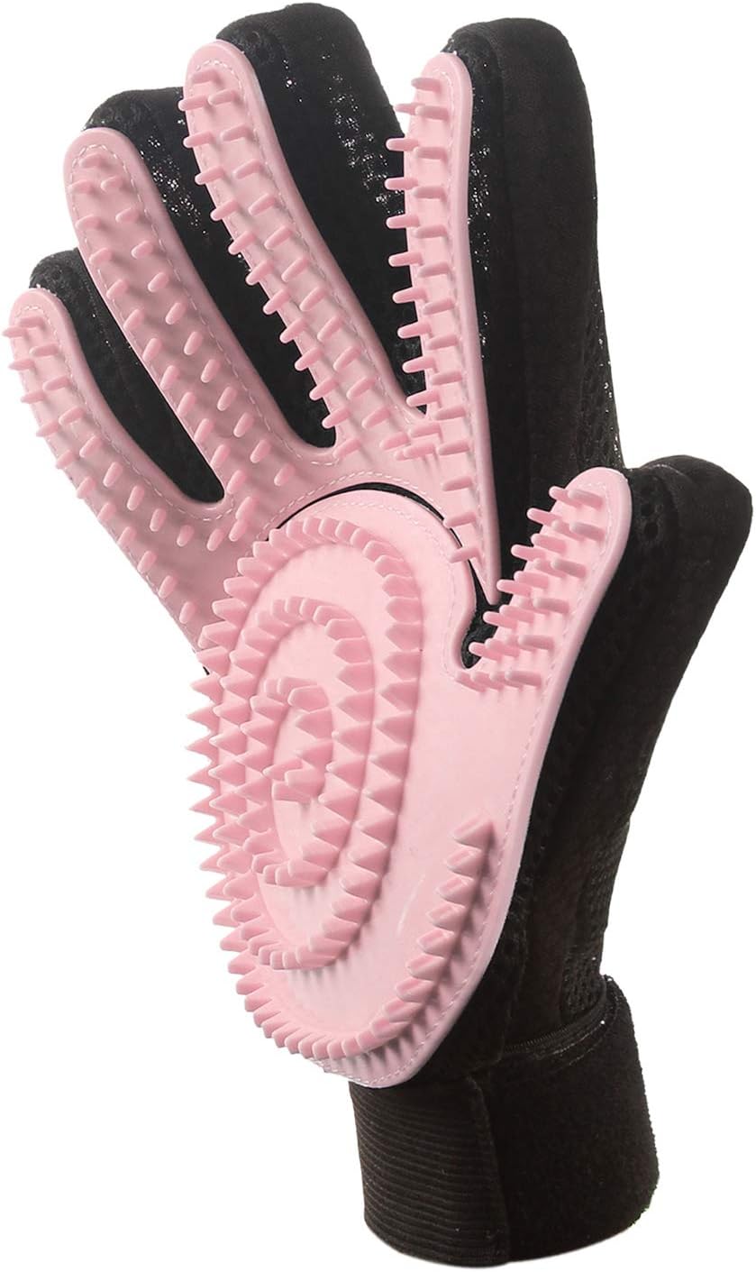 KCHEX Pet Grooming Glove, Gentle Deshedding Brush and Massage Dog Brush, Cat Brush Horse Brush for Long & Short Fur