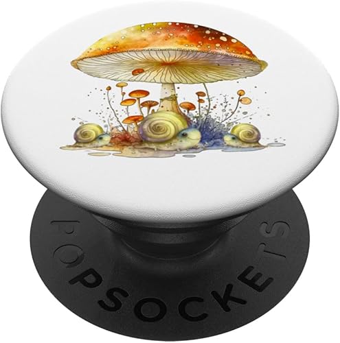 Setas y caracol, bosque otoñal, hongos, caracoles, PopSockets intercambiables PopGrip