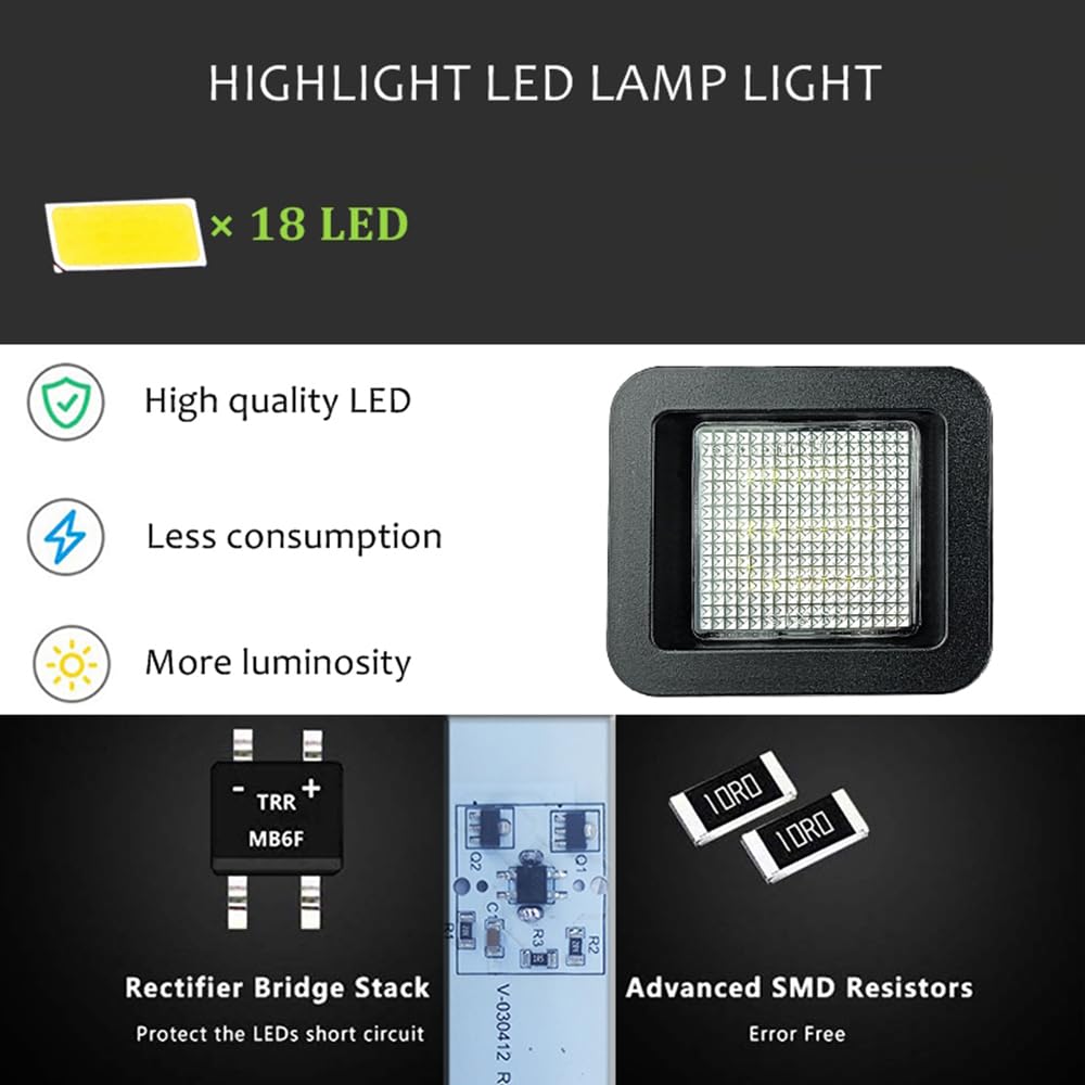 Full Led License Plate Light Tag Lamp Compatible with Ford F150 2015 2016 2017 2018 2019 2020, F150 Raptor 2017 2018 2019 2020, 6000K White, Pack of 2