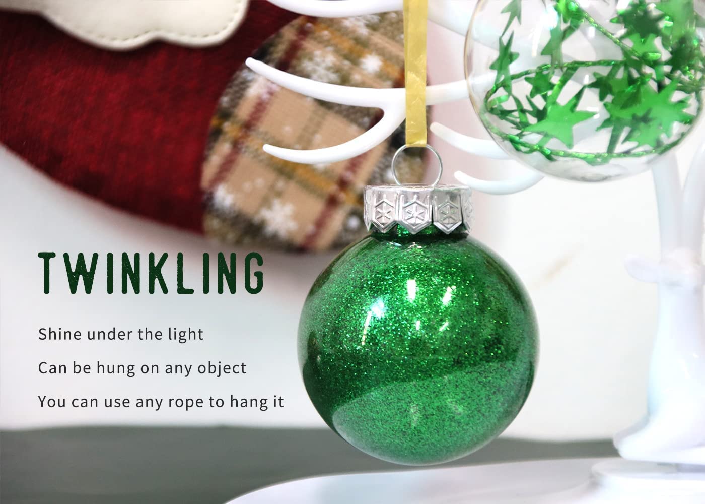 Palline Di Natale In Vetro 6 Cm, 20 Pezzi | Decorazioni Per Albero Miste Opache E Lucide, Verde Smeraldo, In Scatola Portaoggetti