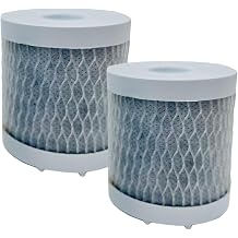 NuvoH2O Shower Filter Replacement Cartridges 2 Pack KDF-Infused Carbon Block Removes Chlorine, Sediment, Heavy Metals Up to 6-Month Lifespan per Filter Easy Install
