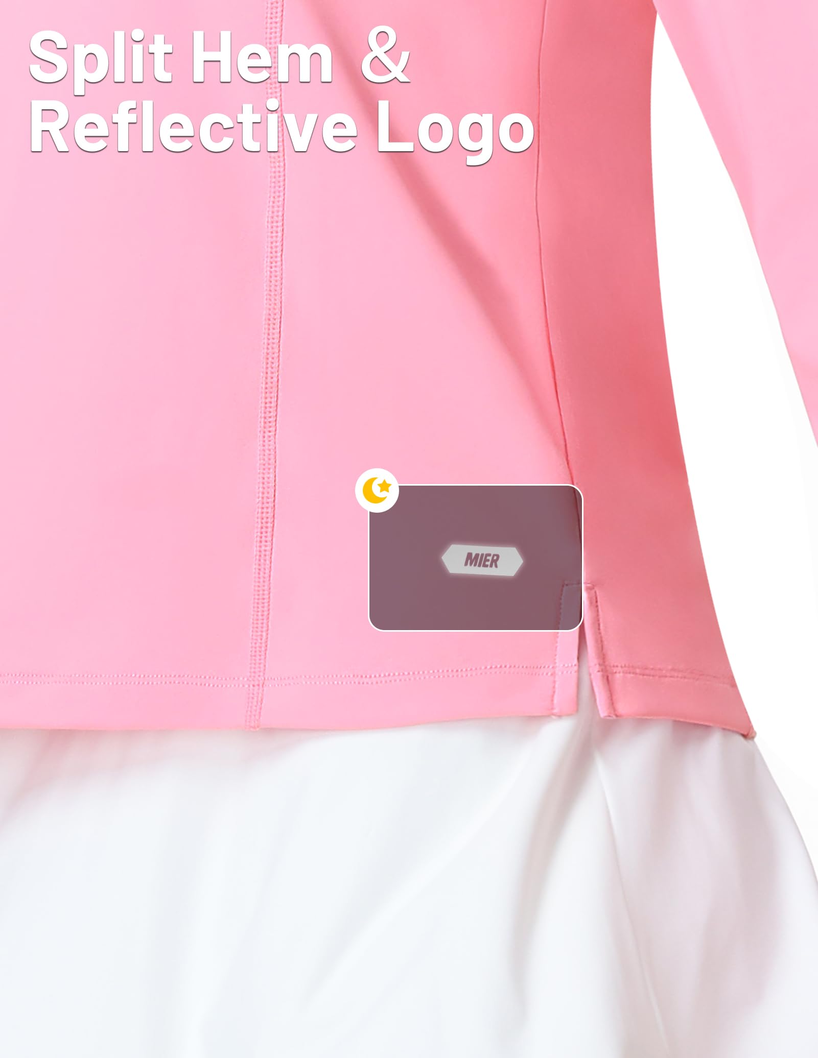 MIER Polo à manches longues pour femme - Séchage rapide - Col - Pour le travail de tennis athlétique - Protection solaire UPF 50+