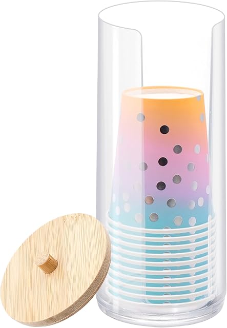 Water Cup Holder, Dustproof Plastic Paper Cones Water Cup Dispenser Anti-dust Plastic Holder Storage Rack Reusable Plastic Cup Holder Mouthwash Cup Holder Compact Paper Cup Dispenser Storage Holder