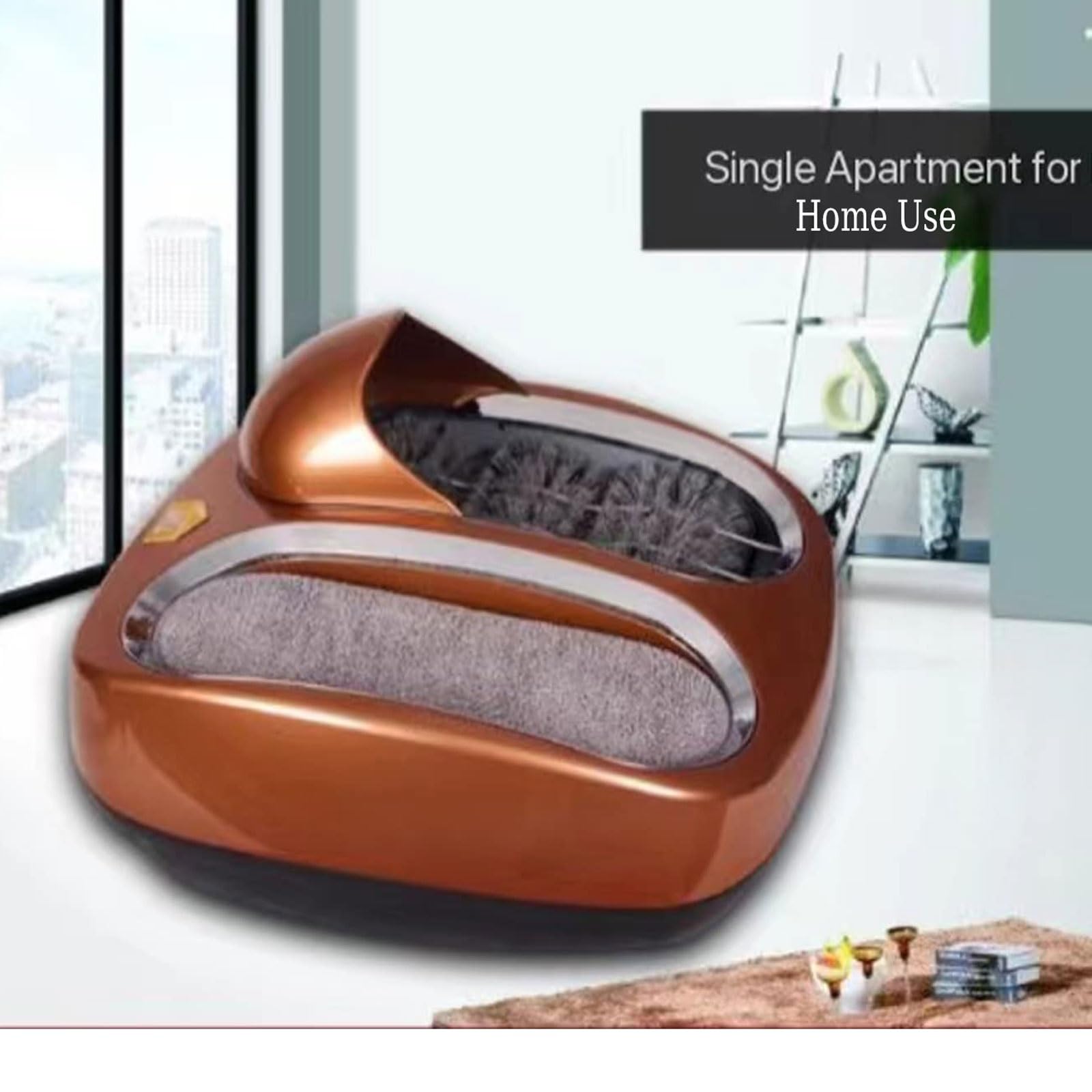Sohlenreinigungsmaschine, automatischer intelligenter Schuhreiniger-Polierer mit Vollsensorschalter, Schuhoberteil-Eingangsschuhbürste, Schuhreiniger, for Hotels, Gewerbegebäude, Banken (Color : Gold