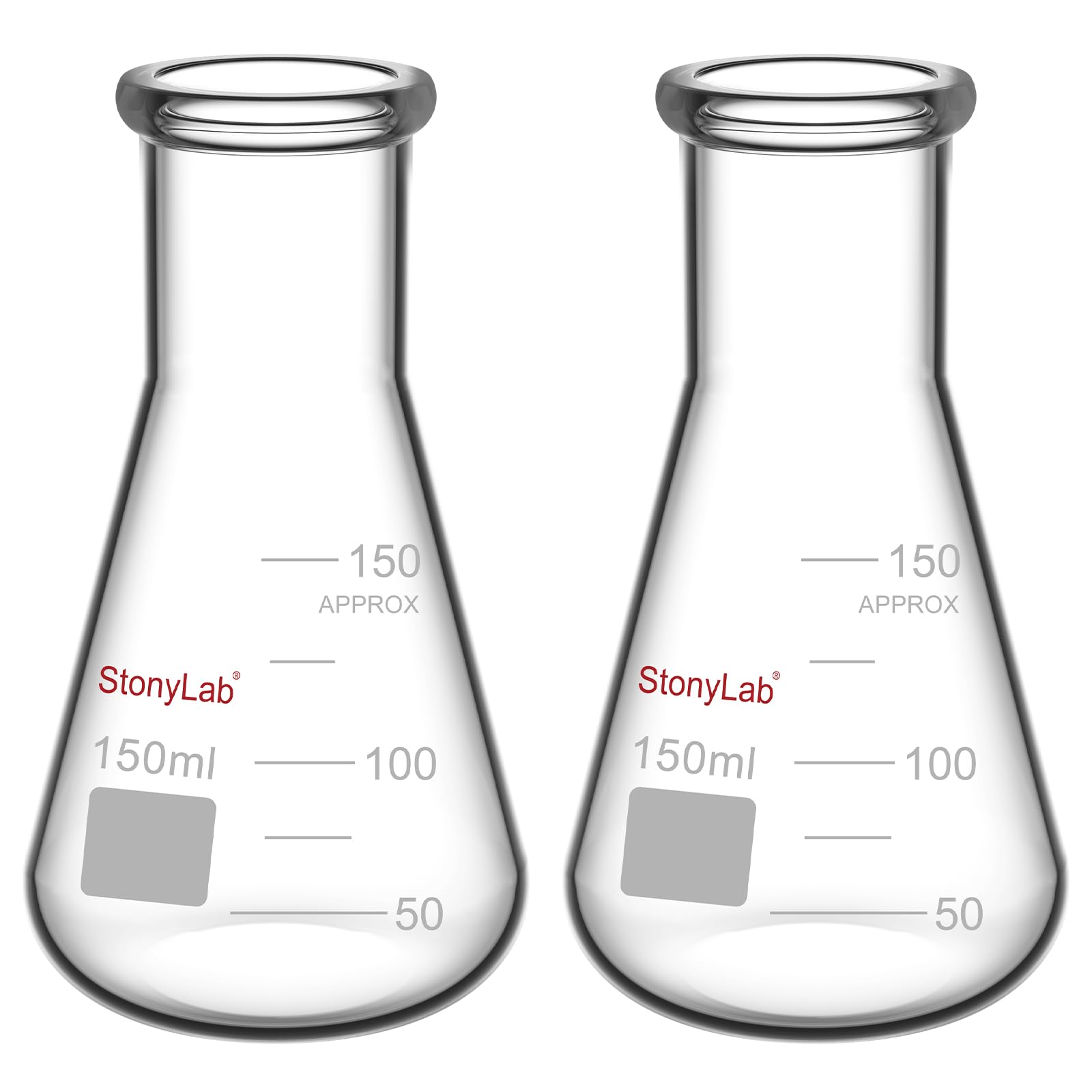 StonyLab 2-Pack Glass 300ml Heavy Wall Narrow Mouth Erlenmeyer Flasks with Heavy Duty Rim — Amazon image 15