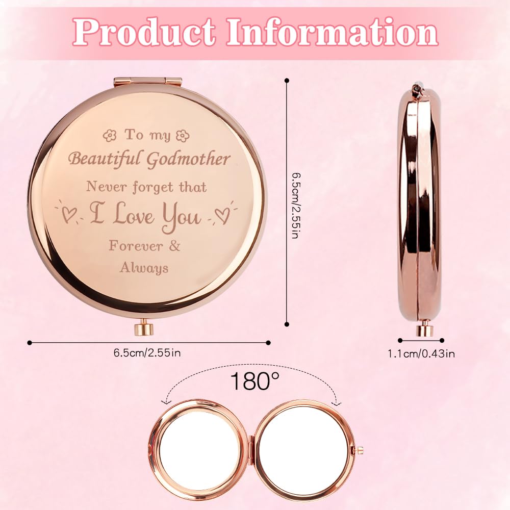 Godmother Gifts Will You Be My Godmother Gifts Godmother Gifts from Godchild Presents for Godmother Godmother Presents Best Godmother Gift Christmas Godmother Gift Compact Mirror for Godmother - Image 2