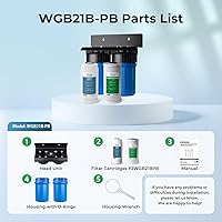 Vista 6 de iSpring WGB21B-PB Sistema de filtración de agua de 2 etapas para toda la casa con bloque de carbono de 10" x 4.5" FC15B y filtro reductor de plomo