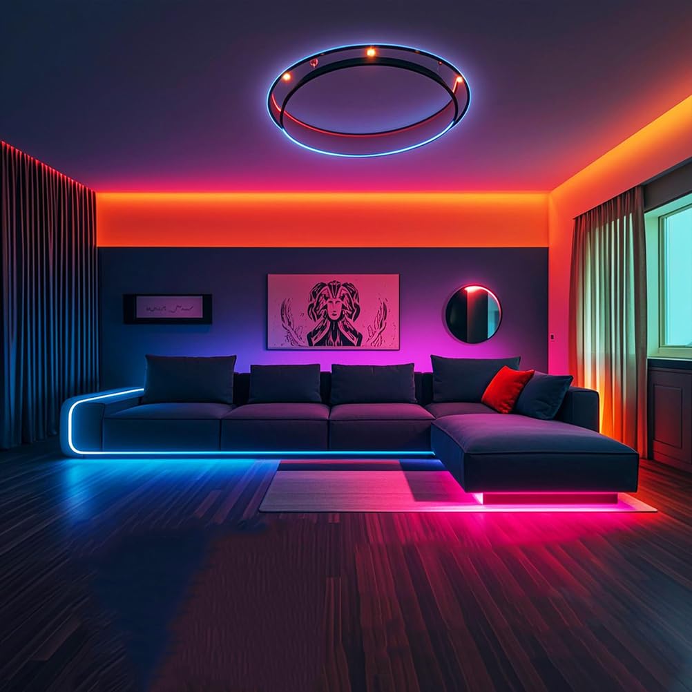 AoLa Tira LED Rgbic Neon, luces flexibles de neón impermeables IP67 5V USB control inteligente/mando a distancia y sincronización musical mediante aplicación Tiras LED para salón y dormitorio,5M