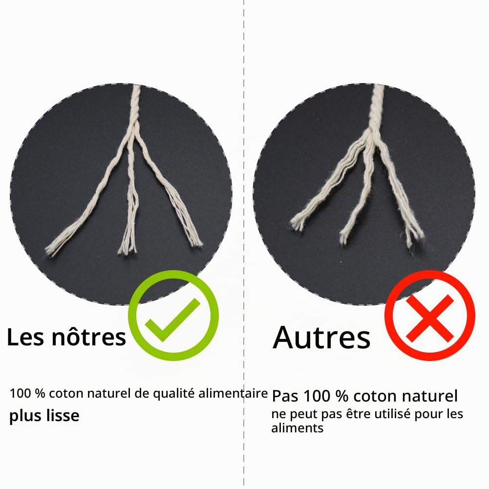 Vivifying Ficelle de Boucher 200 m, Fil de Coton 3 Plis de Qualité Alimentaire pour la Cuisine, Idéale pour Ficeler la Volaille, Les Saucisses, Les Travaux Domestiques, Le Bricolage et la Décoration