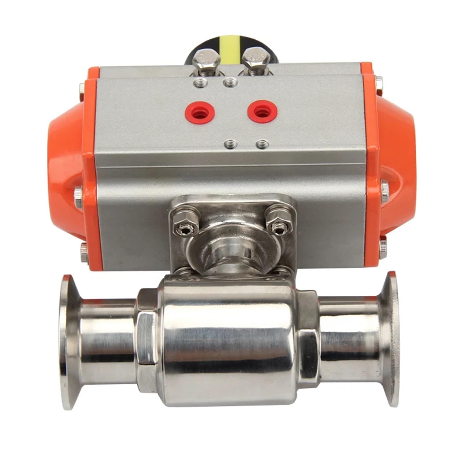 KKCZOFMJ 19mm Sanitary Ball Valve Two Piece Tri Clamp Ferrule Type 304 Double Acting Cylinder