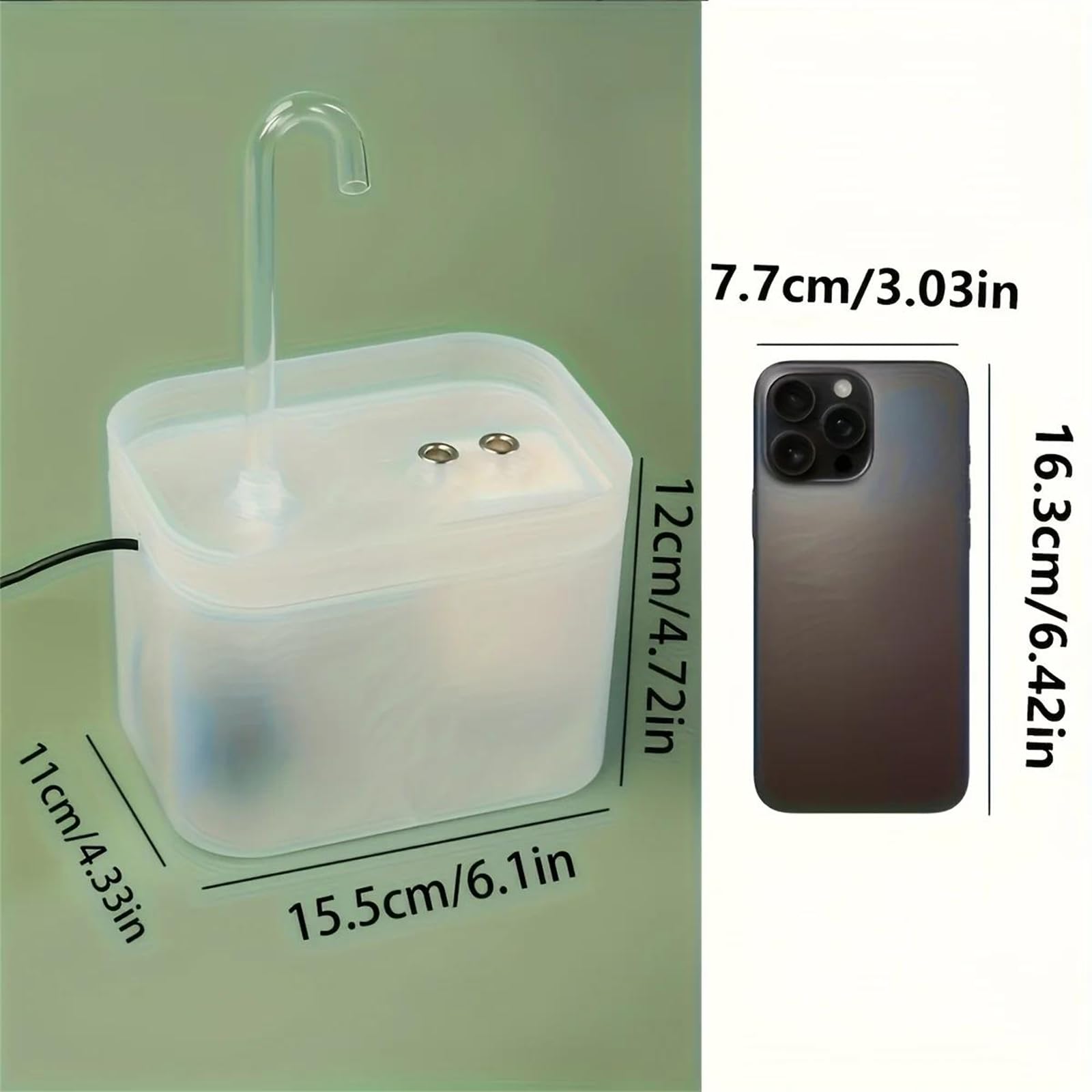 Fuente de agua automática para gatos de 1,5 L con ajuste de flujo de