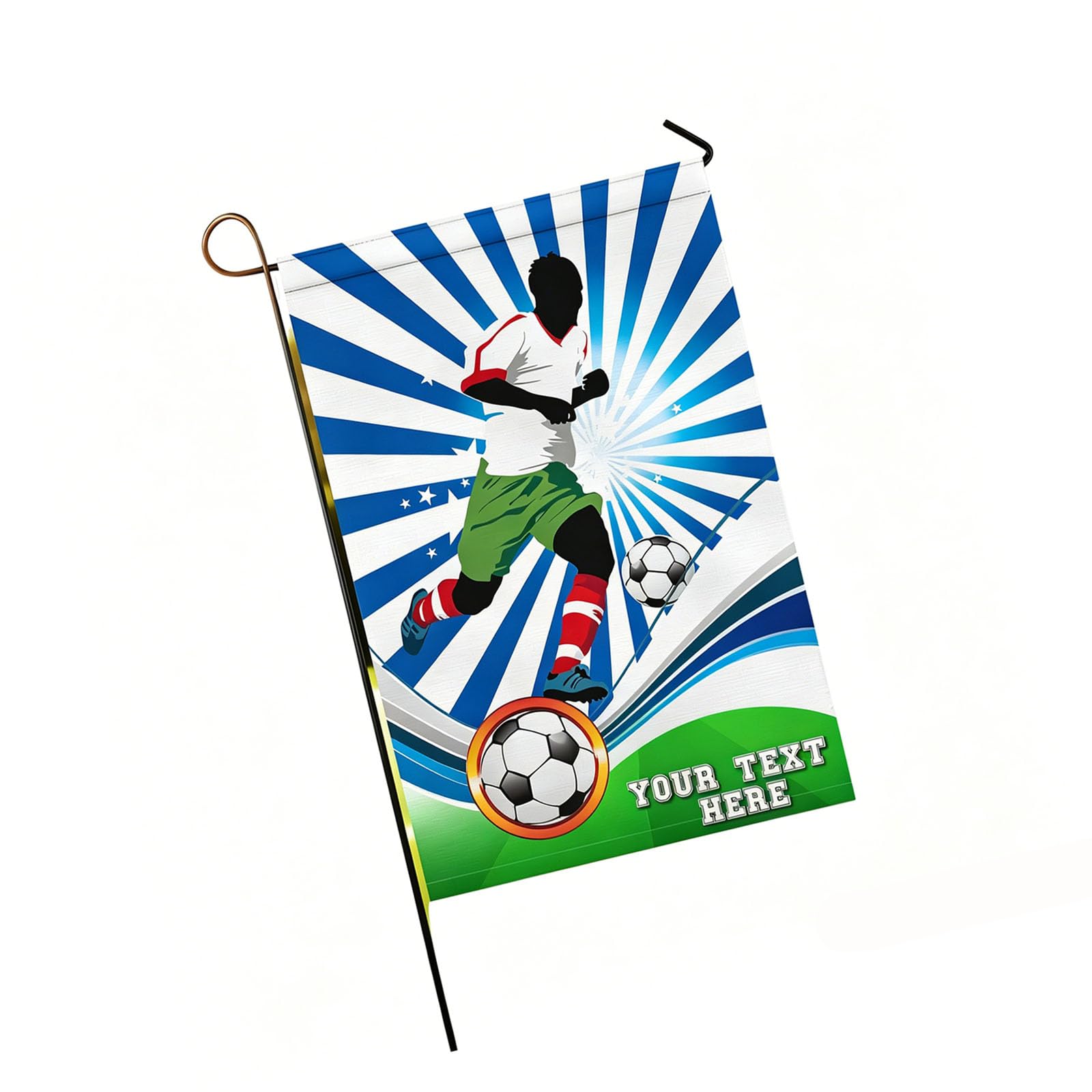 Jazuaiao 2026 Soccer Themed Outdoor Flag 30x45cm Produced From Fade Polyester Cloth Dynamic Soccer Standard