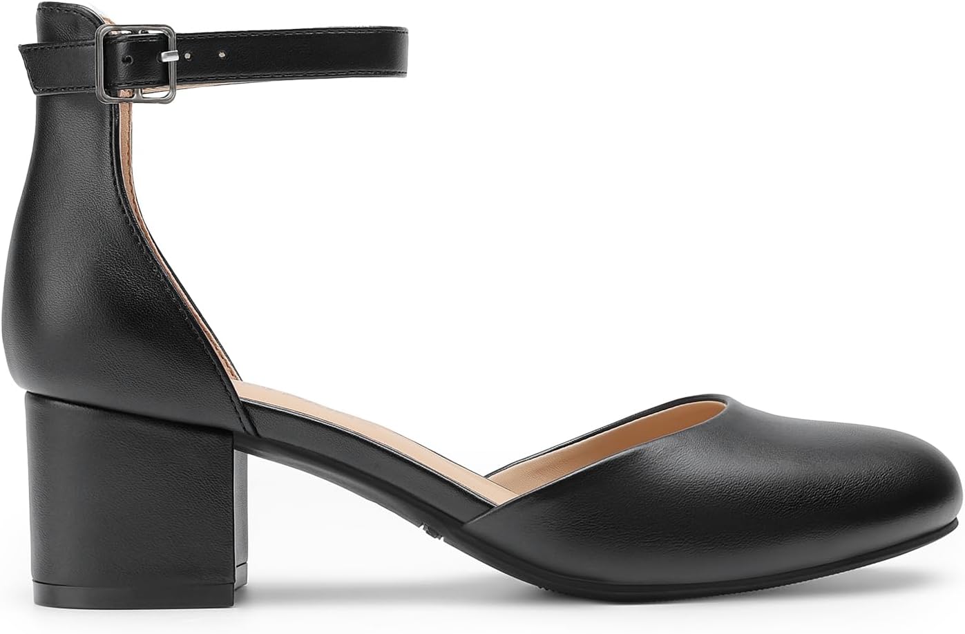 DREAM PAIRS Women's Closed Round Toe Low Block Heels Ankle Strap Chunky Heel Pumps Dress Wedding Office Party Shoes - Image 3