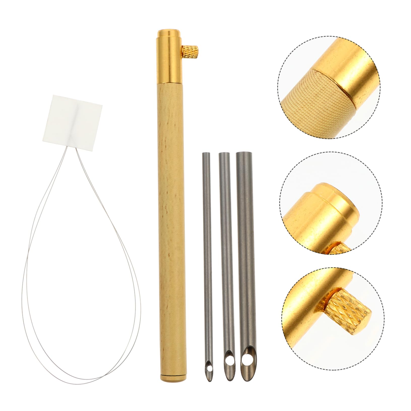 NUOBESTY 3sätze Holzgriff Punch Needle Mit Verstellbaren Nadeln Und Fädler Für Stick Und Webarbeiten Für Anfänger Und Fortgeschrittene Geeignet Ergonomisches Design Für Komfortables