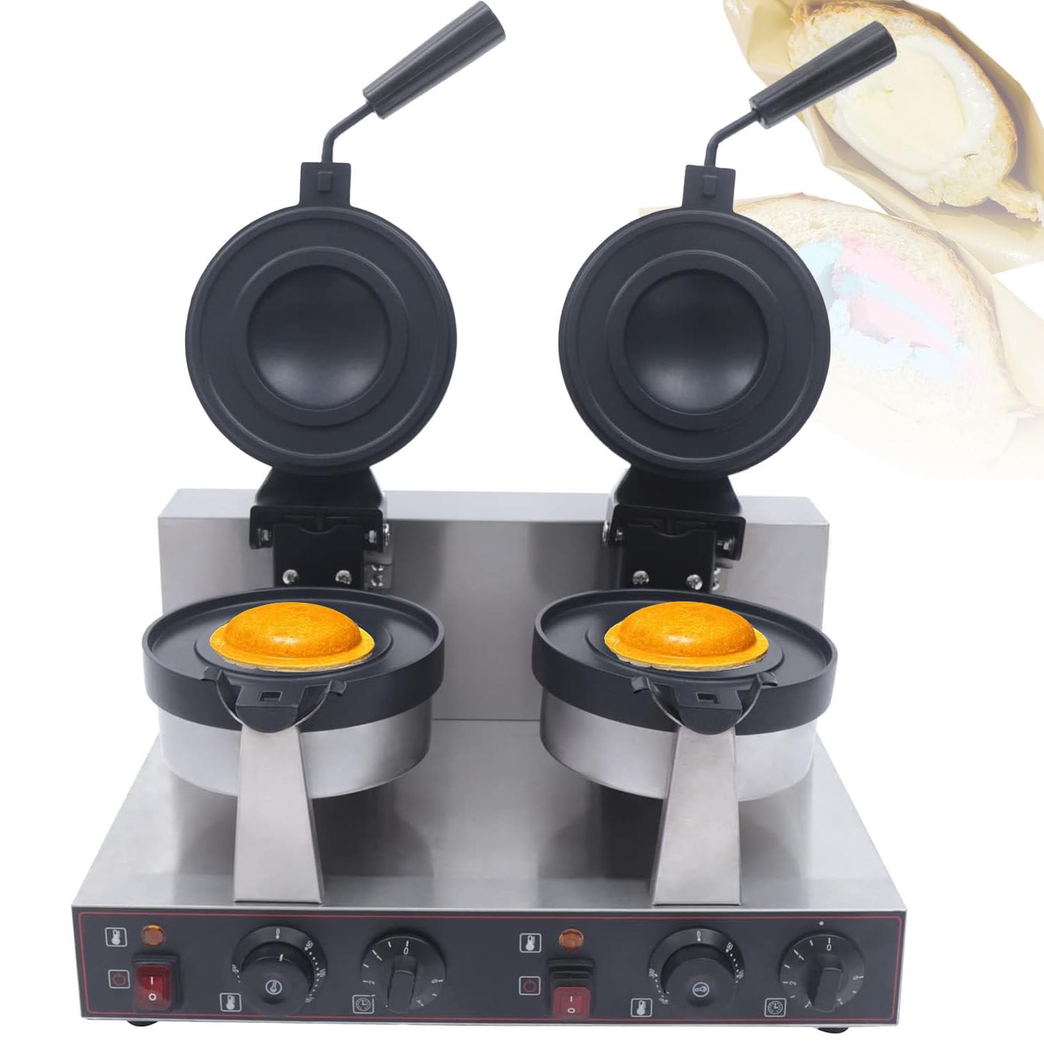 Pressa elettrica Multifunzione Professionale per Hamburger, panini e Waffle, Ideale per ristoranti, Bar e Food Truck, a Testa Singola o Doppia.,DoubleHead