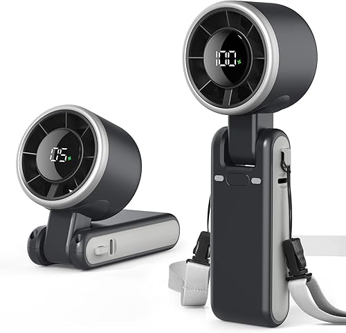 Miniatura 23 de EasyAcc Ventilador portátil AI de 10000 mAh con clip de cintura recargable, flujo de aire fuerte máximo mejorado de 20000 RPM, tiempo de trabajo de