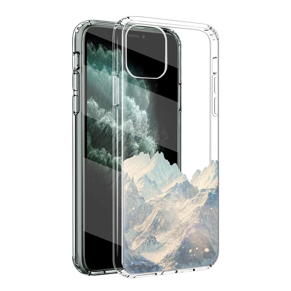 Eouine for Apple iPhone 11 Pro Max Case, Phone Case Transparent Clear with Pattern Ultra Slim Shockproof Soft Gel TPU Silicone Back Cover Bumper Skin for iPhone 11 Pro Max (Snow Mountain)
