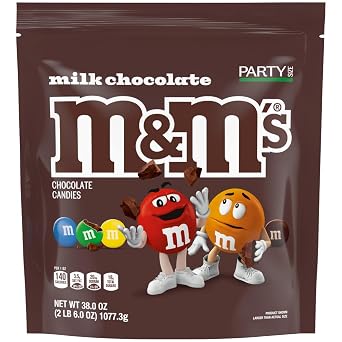 M&M'S Milk Chocolate Candy Bulk Pack, Party Size, 38 oz Bag | Real Milk Chocolate with a Colorful Candy Shell, Resealable Bag for Sharing, Parties or Events, Gifting and Baking