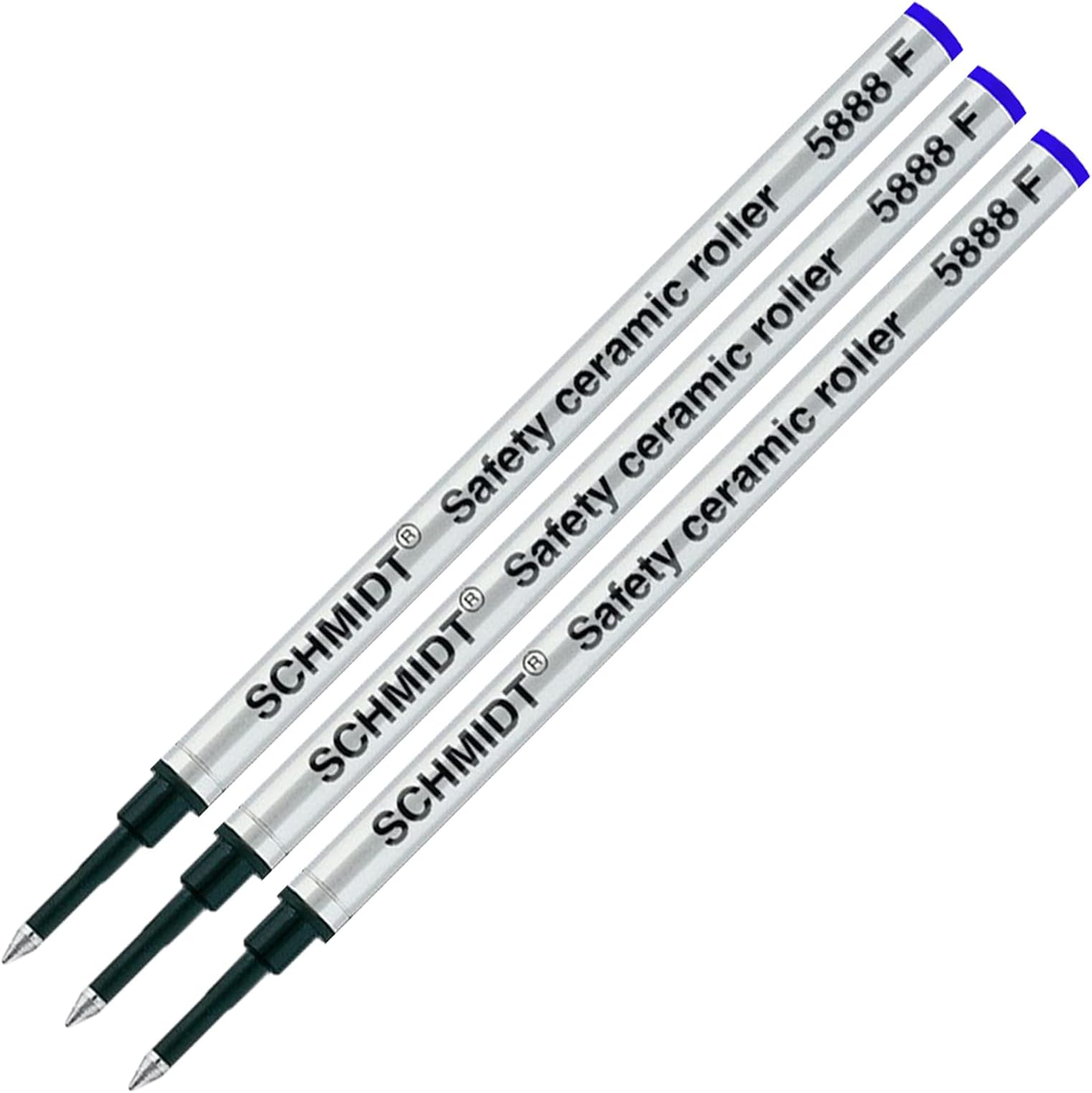 3 Pack - Blue Fine Schmidt 5888 Rollerball Metal Refill