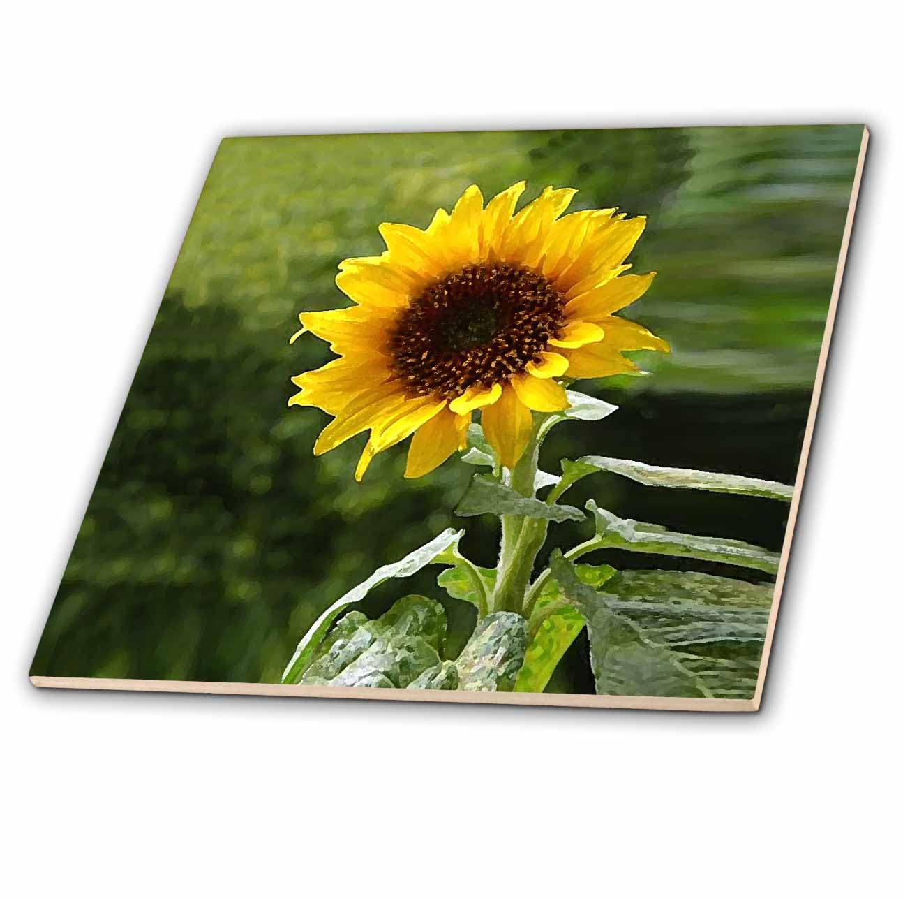 Carrelage céramique tournesol 10,2 cm 3dRose carreau décoratif mural jaune