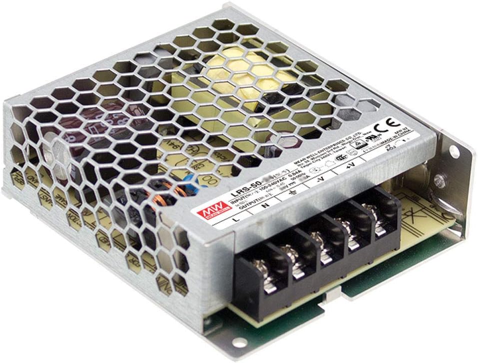 LRS-50-5 Switching Power Supply, Single Output, 5V, 10A, 50W, 3.9" L x 3.23" W x 1.18" H