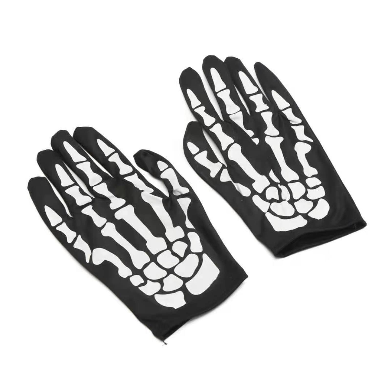 Gants Squelette Halloween 2 Paires - Noir, Fluorescents, Taille Unique, Pour Cosplay Et Fête - 10